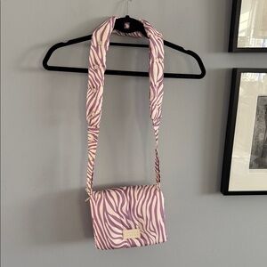 Dagne Dover Zebra Print Puff Crossbody Bag